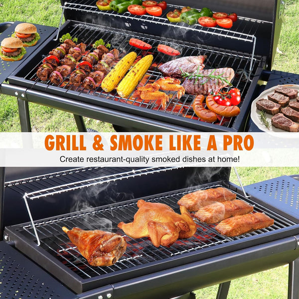 BBQ Barrel Charcoal Grill: Spacious Premium Outdoor Barbecue Grill