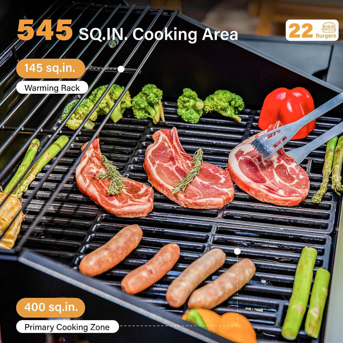 Propane Gas BBQ Grills with Side Burner,4 Burner,Silver