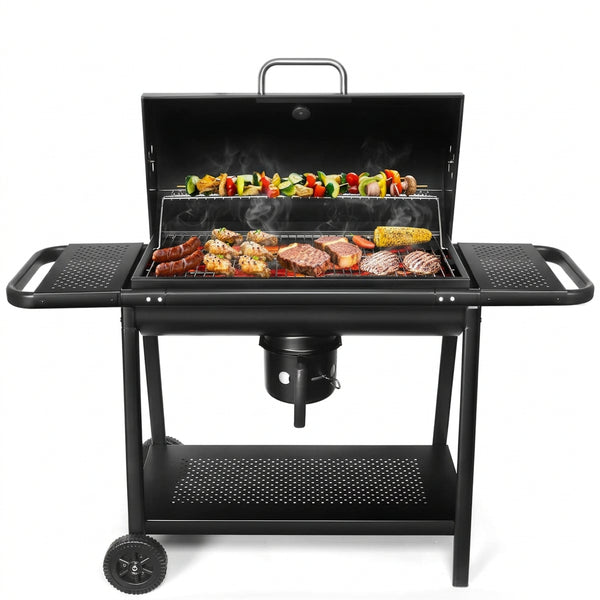 BBQ Barrel Charcoal Grill: Spacious Premium Outdoor Barbecue Grill